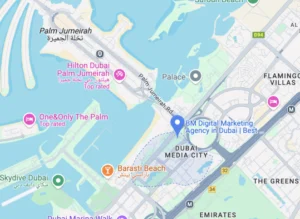 bm digital marketing google map pin location - Dubai Media City Office