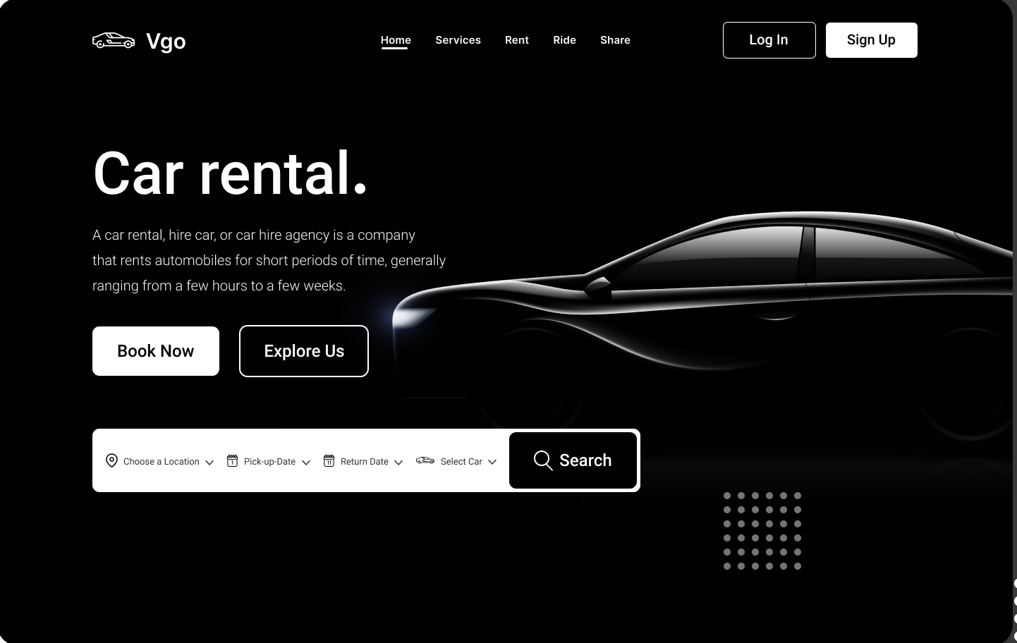 rent a car website design dubai