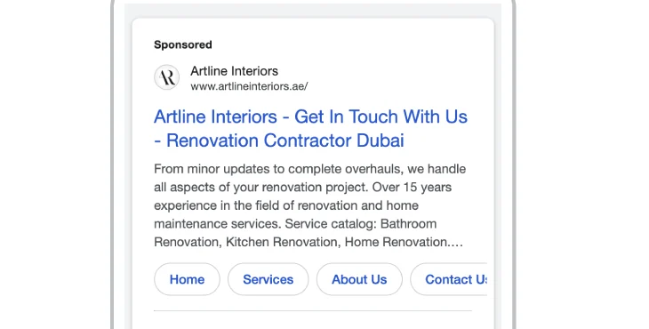 interior design google ads