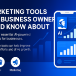 AI marketing tools dashboard showing analytics and social media performance in Dubai business context