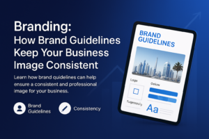 Brand guidelines document showcasing consistent business image in Dubai