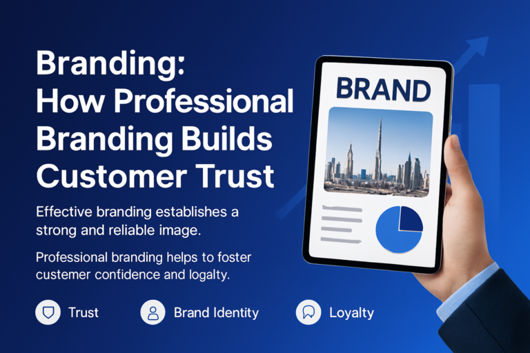 Professional branding strategy building customer trust for Dubai business