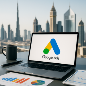 Google Ads campaign dashboard showing results for Dubai business leads