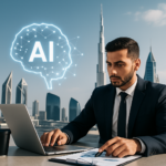A digital marketing professional uses AI tools to generate leads for a Dubai-based business online