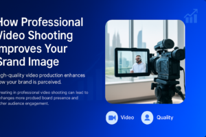 Professional video shooting setup illustrating brand image enhancement in Dubai