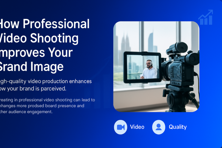 Professional video shooting setup illustrating brand image enhancement in Dubai