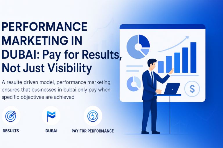 Performance marketing strategy shown on computer screen for Dubai businesses