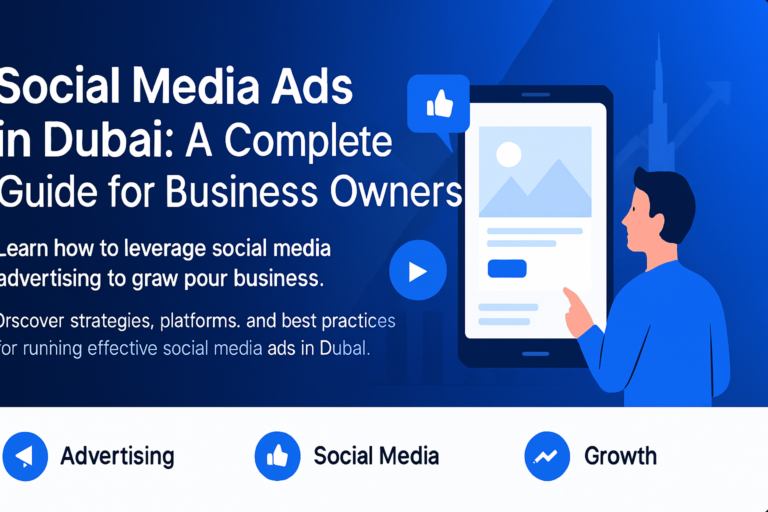 Business owner analyzing social media ads performance in Dubai