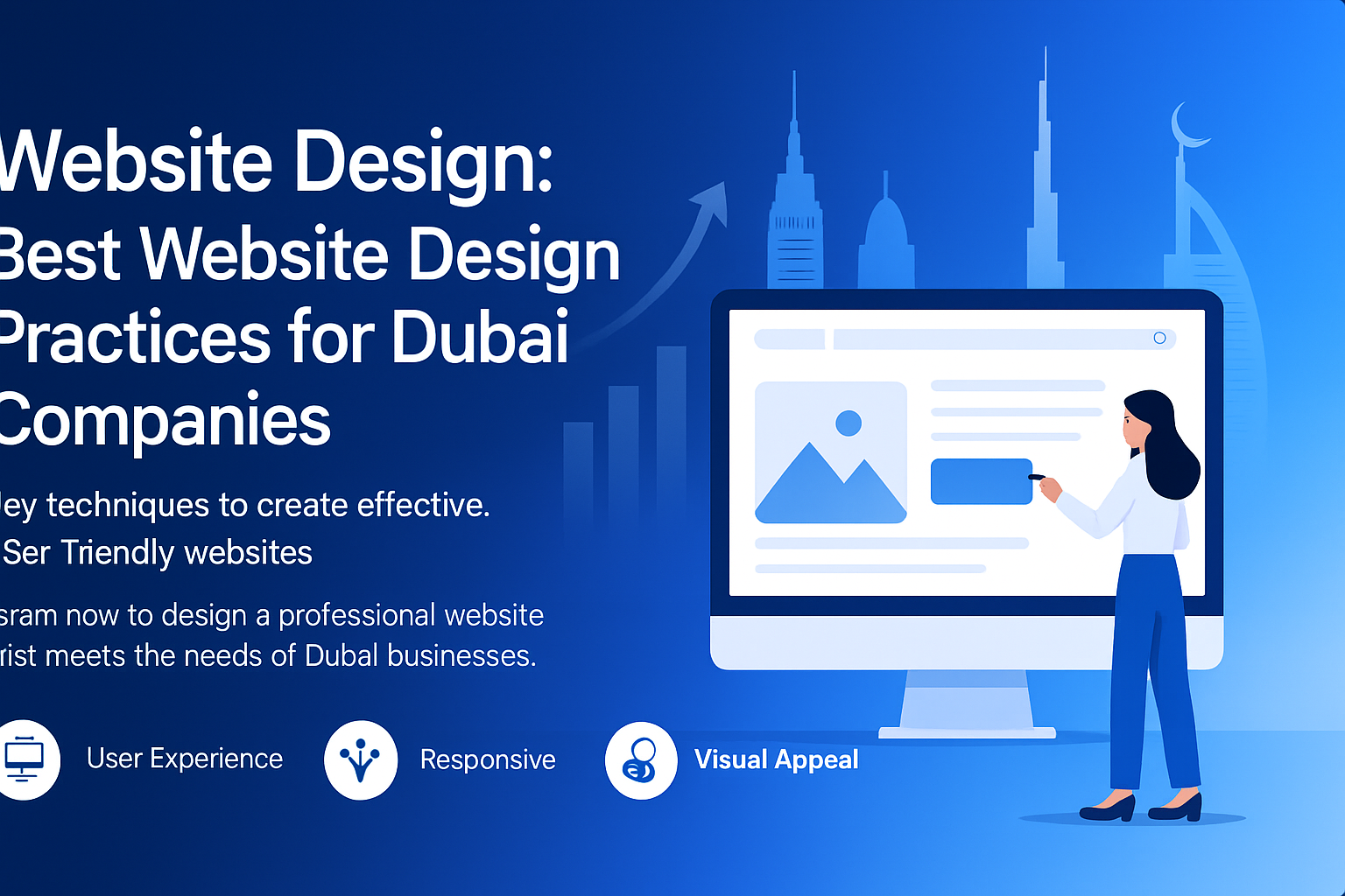 Modern website design showcasing Dubai business elements and UX features