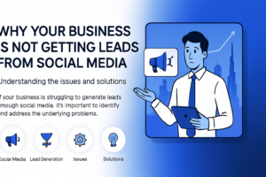 Dubai business owner reviewing social media lead generation performance on laptop
