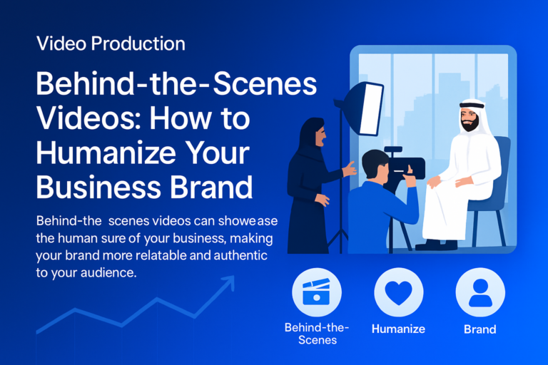 Behind-the-scenes video shoot showing Dubai business team building brand trust