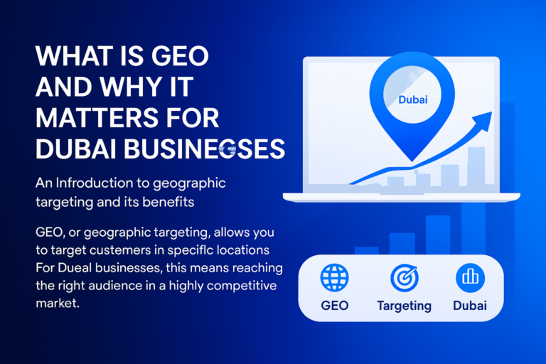 GEO targeting map showing Dubai business marketing areas